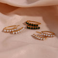 Dreamshow Dainty Pearl & Zircon Stud Earring 18k Gold Plated Stainless Steel Bridal Earrings for Women