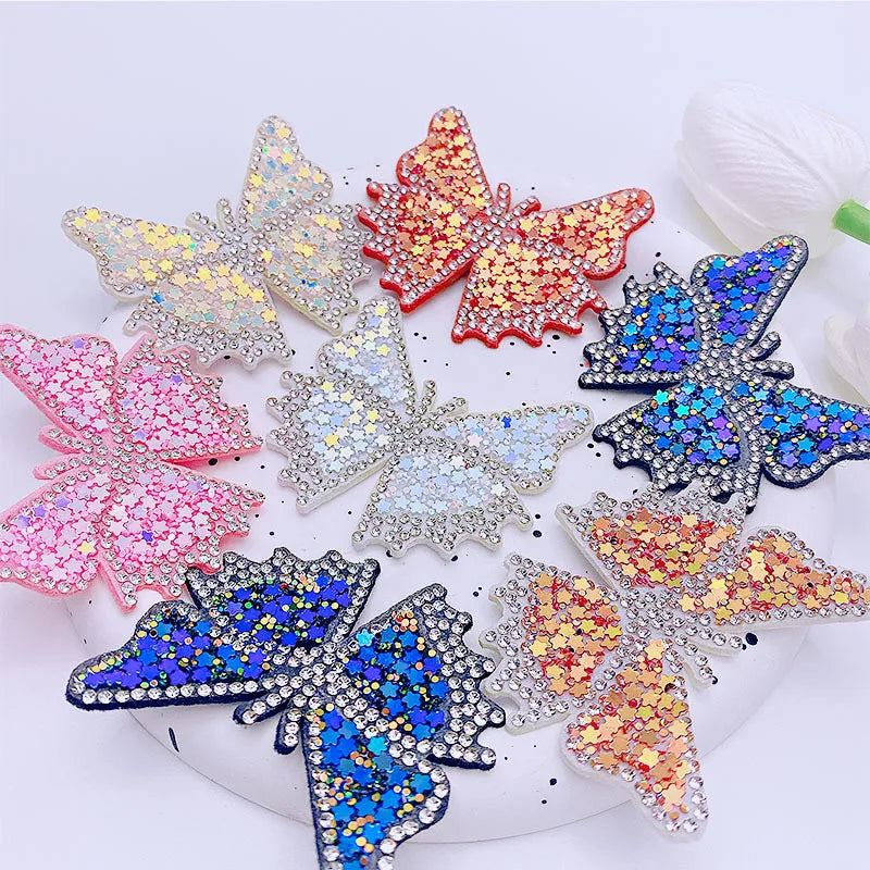 Wholesale Rhinestone Stickers Handmade Rainbow Crystal Patches Clothing Decoration