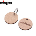 Wooden Puppy Tag for Pet Collar Laser Engravable Dog Cat Tag Blank Barrel Wood Name Tag