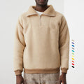 Custom Mens Knitted Fleece Lined 1/4 Quarter Zip Sweatshirt for Men