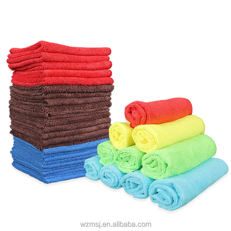 MSJ Wholesale Custom Microfiber Kitchen Towel Household Dishcloth and Car Cleaning Cloth Rag 100pcs Min Order