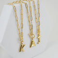 Personalized Stainless Steel Jewelry Custom Initial Letter Pendant Gold Plated Non Tarnish Letter Pendant Necklace