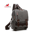 Men Sports Chest Bag Single Shoulder Travel Vintage Canvas Tactical Crossbody Sling Bag