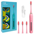 TONGWODE Adult Electric Toothbrush Kit 6 Modes Soft 4-Piece Toothbrush Heads Rechargeable IPX7 Waterproof 2-Minute Timer