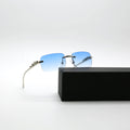 Fashion Modern Custom Logo Trendy Retro Women Men Clear Small Frameless Frame Shade Vintage square Sunglasses