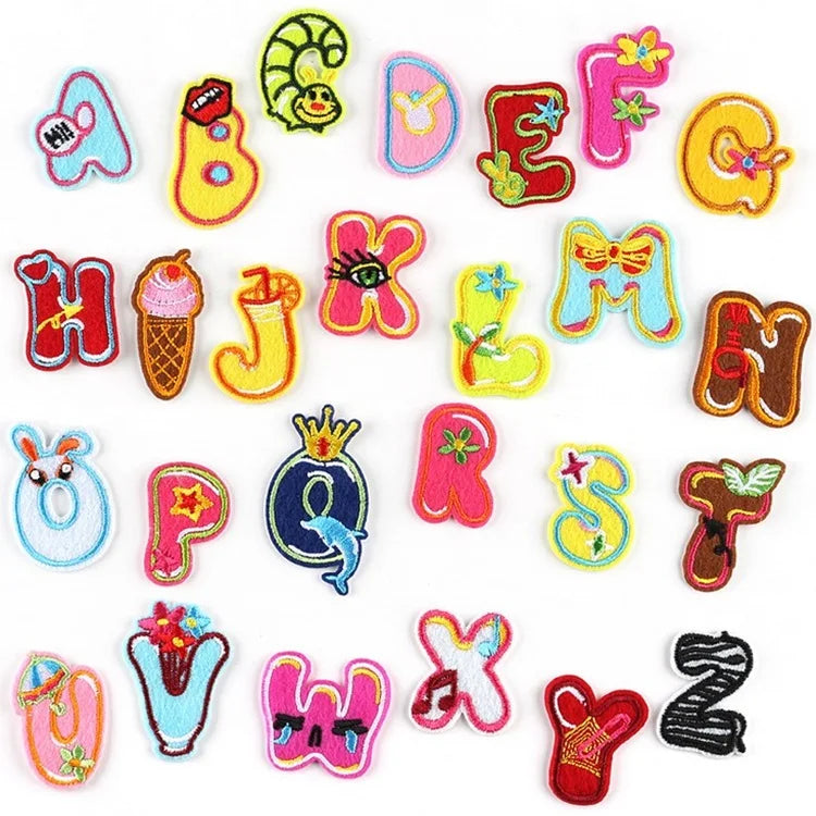 Wholesale 5cm Tall Garment Accessories Embroidery Patch Iron on Embroidery Cartoon Letter Patches
