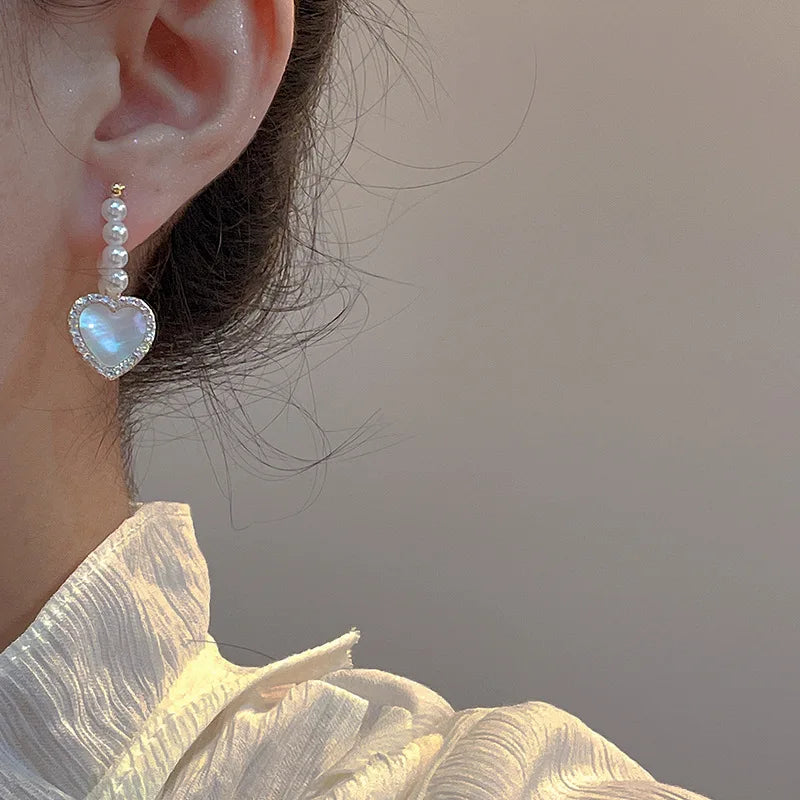 Elegant Sterling Needle Gold Plated Diamond Opal Bear Hoop Earrings Sparkling Rhinestone Crystal Flower Stud Earrings For Women