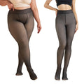 Black See-Through Leggings Stewardess Gray Socks Fleece-Lined Pants Light Leg Female Fall and Winter Outer Wear