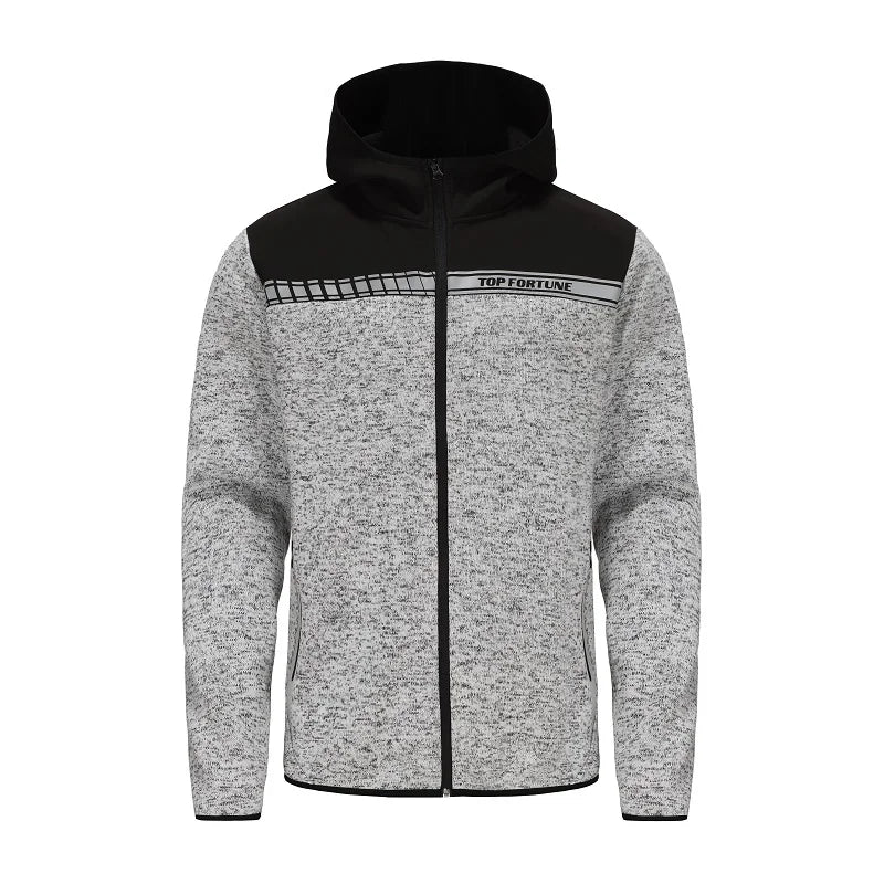 Custom Logo Winter Outdoor Fleece Knitted Stand Collar Reflective Jacket