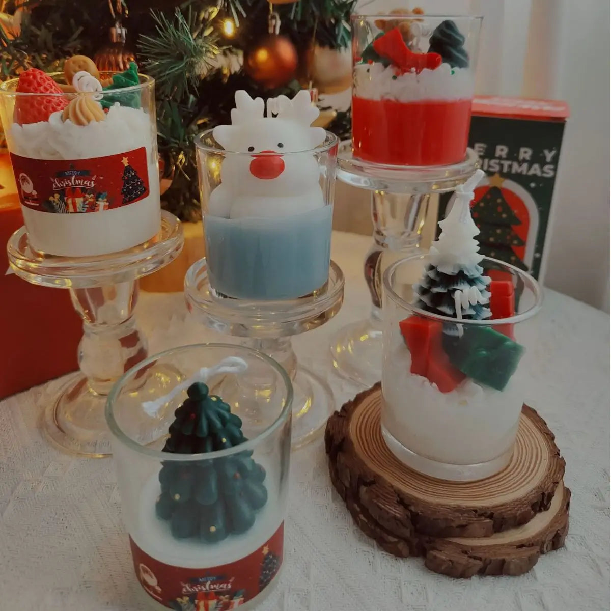 Glass Jar Scented Candle Christmas Private Label Home Fragrance Scented Candles Gift Set for Activities
