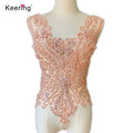 Top Sales Elegant Ladies Crystal Patch pink Bodice Rhinestone Applique for Formal Dress Ball Gown WDP-392