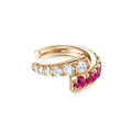 LOZRUNVE 925 Sterling Silver Gold Hip Hop Fashion Rainbow CZ Diamond Clip on No Piercing Ear Cuff Earring