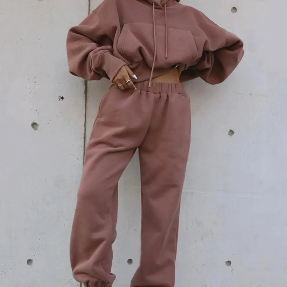 Custom Tracksuits Distressed Sweatsuit Women 2 Piece Set Heavyweight Hoodies Straight-leg Sweatpants Female Set