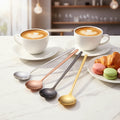 Stainless Steel Korean Design Eco-Friendly Serving Spoon with Silver Gold Rose Gold Finish for Ice Cream Coffee Tea
