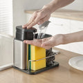 3-in-1 Sponge Holder Drainer Drying Rack for Kitchen Hardware Sink Caddy with Soap Dispenser