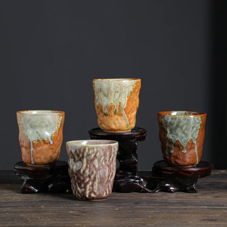 200ml New Design Pottery Retro Vintage Ceramic Eco-Friendly Tea Mug Without Handle for Presents Wholesale