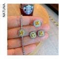 Natuna Fashion Jewelry Brass Moissanite Tennis Bracelet Quality Brass Zircon Jewelry Set Brass Ring for Women