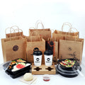 Carry Out Bags Restaurant Fast Food Grade Biodegradable Takeaway Shopping Custom Printed Store Brown Kraft Paper Bag