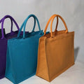 Wholesale New Designer Practical Expandable Folding Soft Jute Burlap Tote Bag with Customized Designs Shoulder Strap & Reusable