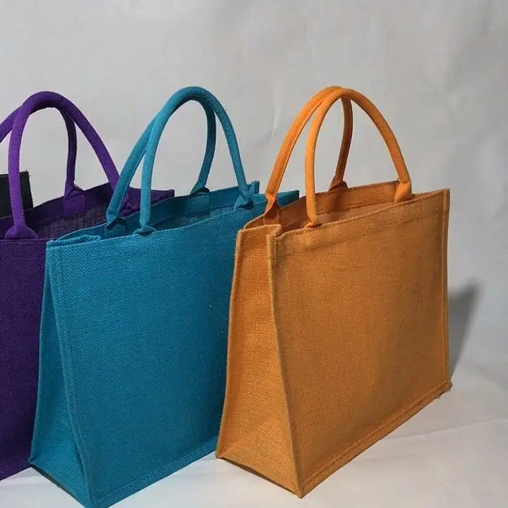 Wholesale New Designer Practical Expandable Folding Soft Jute Burlap Tote Bag with Customized Designs Shoulder Strap & Reusable