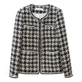 Coat Women's Autumn and Winter New Fashion Versatile Slim Thousand Bird Plaid Thick Tweed Top
