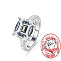 Fine Jewelry Fashion Asscher 5ct Big Diamond S925 Sterling Silver Engagement Women's Wedding White Gold VVs 1moissanite Rings