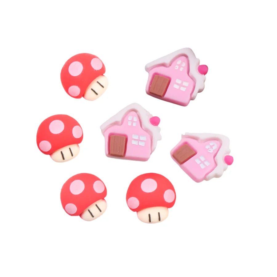 Hot Sale Cute Cartoon Mushroom Snow House Design Flat Back Resin Cabochons for Diy Accessories