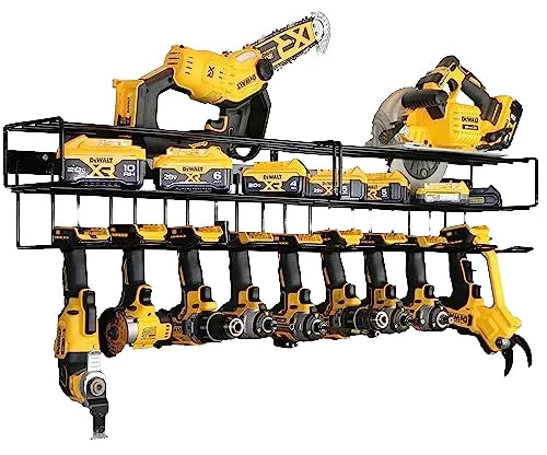 Power Tool Organizer Wall Mount Extended Larhomeeavy Duty Drill Holder 4 Layer Black Metal Storage Holders & Racks Kitchens