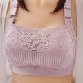 Women Lace Comfortable Bra Rhinestone Pendant Wire Free Underwear Female Solid Push up Bras