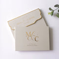 Custom Colors Clear Acrylic Invitations Gold Foil Stamping Text Blank Ribbon Luxury Paper Hardcover Handmade Invitation Box