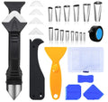 26PCS Caulking Finisher Tool Kit 3 in 1 Tools(Stainless Steel Head) Sealant Nozzle Kit