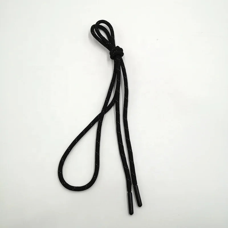 Stock Flat Round Thin Woven Draw Cords in Various Colors 100% Polyester Coated Finish for Garments Manufacturing