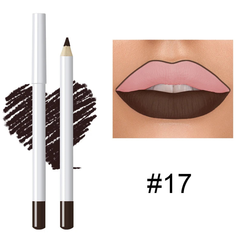 Wholesale Wooden Lip Liner Waterproof Private Label Brown Long Lasting Water Proof Vegan Lip Liners Pencils