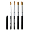 YALIXIN Custom Logo 100% Pure Kolinsky Nail Art Brush Black Metal Handle with Crimped Ferrule Acrylic Nails Supplier