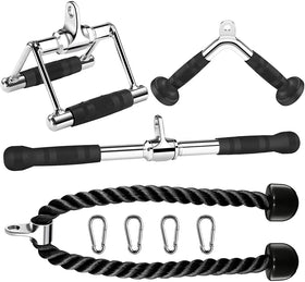 Factory Custom Non Slip Cable Attachment Triceps Cable Bar Lat Pull Down Rope Cable Attachment Gym Fitness Equipment