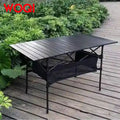 WOQI Black Lightweight Portable  Aluminum Camping Table for Camping