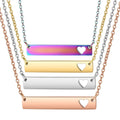 2023 Factory Chain Length 40cm/45cm/50cm Long Necklace Stainless Steel Necklace Rectangular Hollow Heart Necklace for Women Men