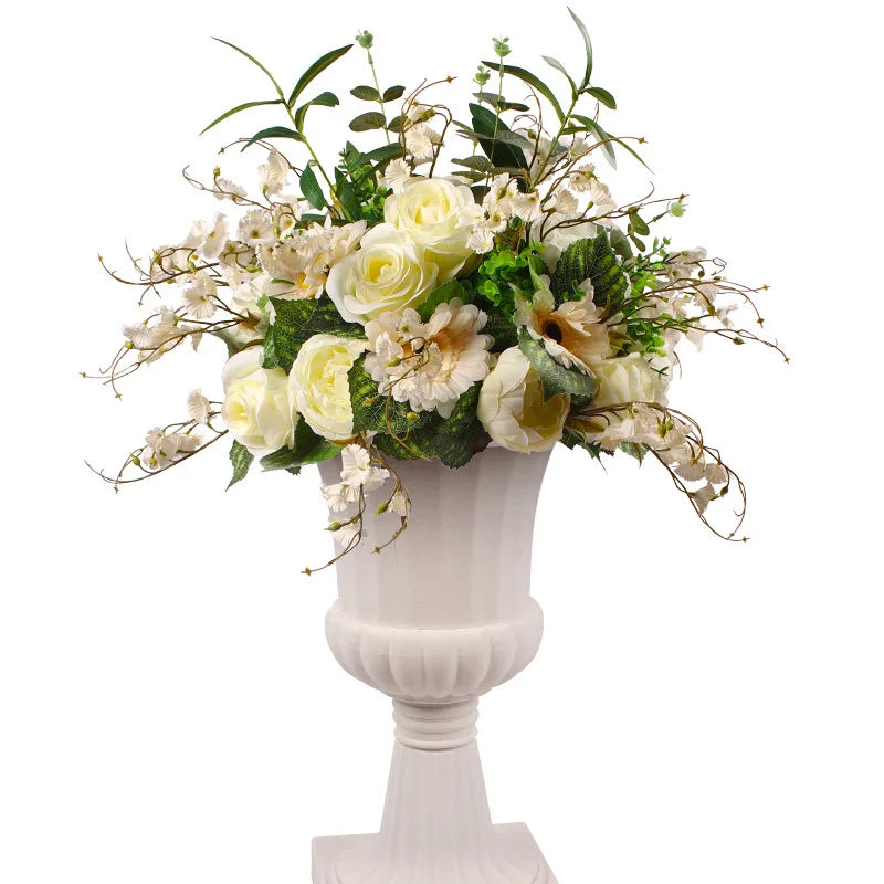 Hot Selling New Plastic Material 40cm Wedding Decoration Leaf Peony Hydrangea Flower Ball