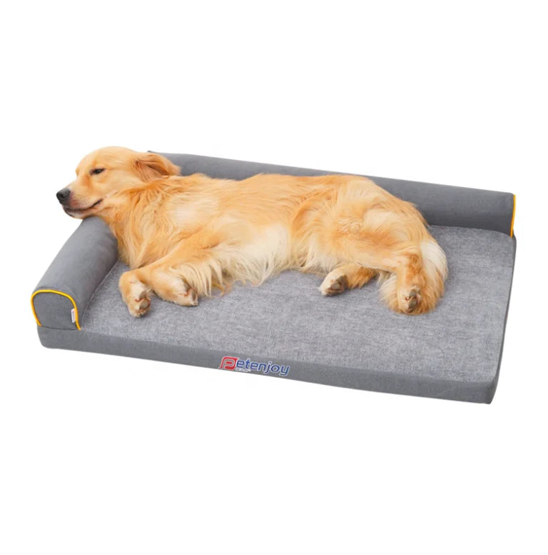 Orthopedic Dog Bed for Large Dogs Waterproof Sofa Bolster Bed Plush Comfy Pet Couch Bed