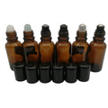 20ml Stainless Steel Ball Refillable Roll on Bottle Amber Cosmetic Glass Bottles