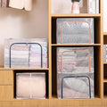Heavy Duty PVC Foldable Storage Box Burlap Fabric Plastic Rectangle Clothing Organizer Convenient Handles Foldable Basket