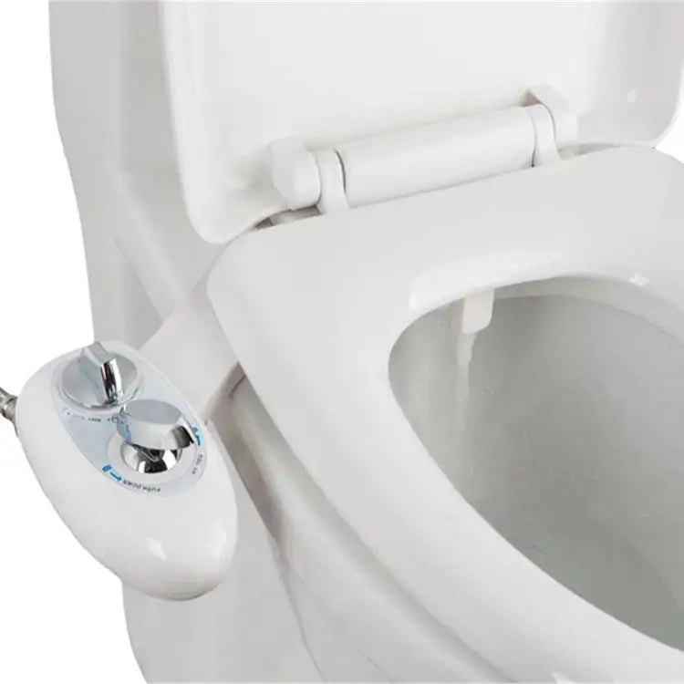 Non-Electric Bidet Attachment - ABS Dual Nozzle Toilet Sprayer with Dual Spray Modes for Home