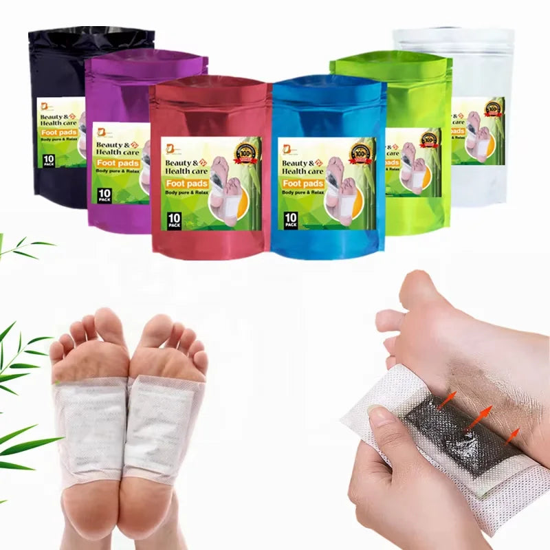 Customize LOGO Bamboo Vinegar Mint Wormwood Foot Patch 100 Pads with Good Review Remove Toxins Acupuncture Foot Pad