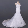 High-End Customized New Product Lace Embroidered Sleeveless Beaded Slim Satin Long Trailing Bridal Wedding Dress