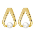 RINNTIN GPE35 Special Jewelry Cultured Pearls Earrings 925 Sterling Silver 14K Gold Plated Freshwater Pearls Earings for Women