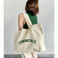 Canvas Tote Bag with Pocket and Zipper
