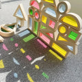 Wholesale Wooden Montessori Kids Toy Educational Toy Rainbow Acrylic Wooden Building Blocks