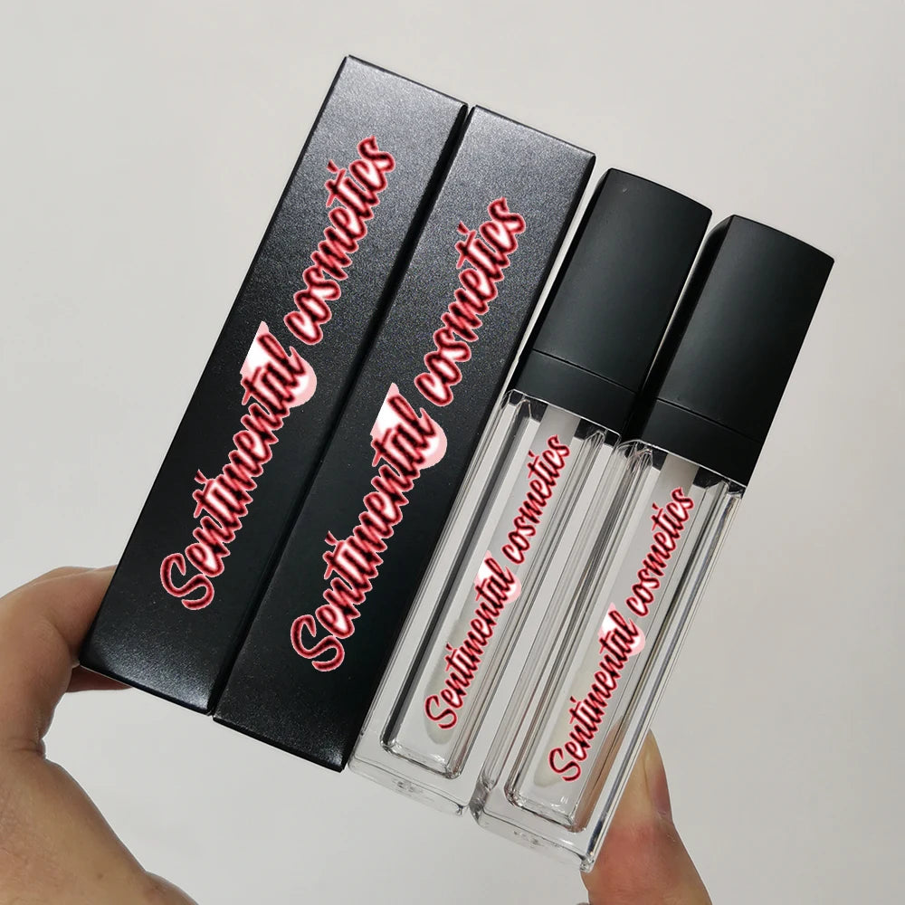 Empty 10ML Cosmetic Tubes BLACK BIG Applicator Lipgloss Tube Wand Container square BIG BRUSH Lip Gloss Tubes