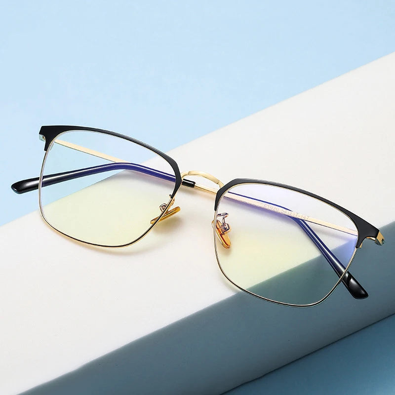 Wholesale Fashion Glasses Metal Glasses Frames Square Style Frames Optical Eyeglasses Blue Light Blocking Glasses