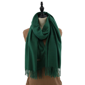 Wholesale Custom Logo Ladies Cashmere Hijab ScarvesPlain Color Pashmina Beautiful Shawl Scarf